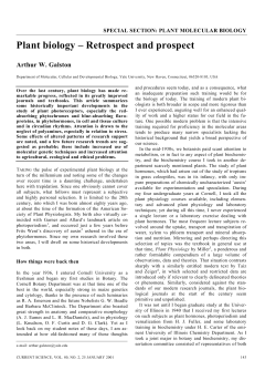 Plant biology &ndash; Retrospect and prospect