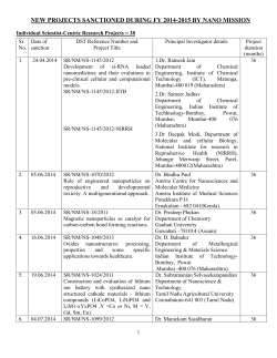 new projects sanctioned during fy 2014