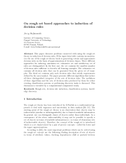 On rough set based approaches to induction of decision rules