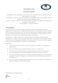 Policy on Behaviour and Discipline