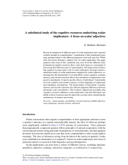 A subclinical study of the cognitive resources underlying scalar