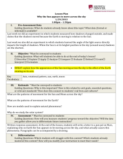 Lesson Plan Why the Sun appears to move across the sky 1/29