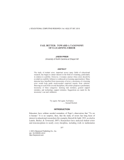 fail better: toward a taxonomy of e-learning error