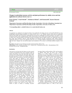 Changes in antioxidant enzymes activity and plant