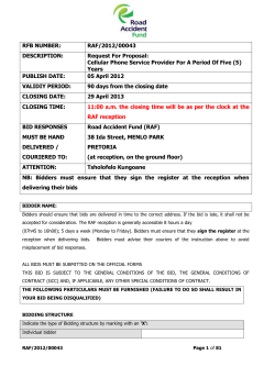 Tender Document Cellular Phone Service Provider for a Period of