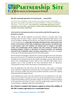 Read more about KKL-JNF and Agriculture, in which you, too, can