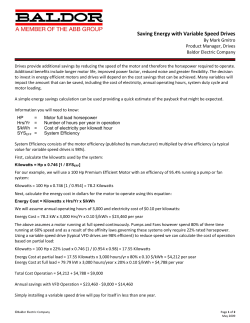 Saving Energy with Variable Speed Drives