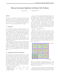 Memory-Constrained Algorithms for Shortest Path