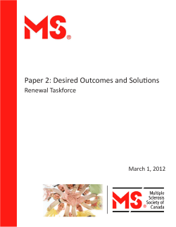 Paper 2: Desired Outcomes and Solutions