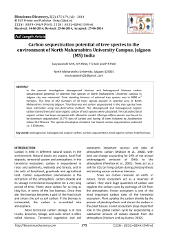 Carbon sequestration potential of tree species in the environment of