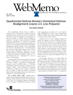 Quadrennial Defense Review`s Homeland Defense Realignment