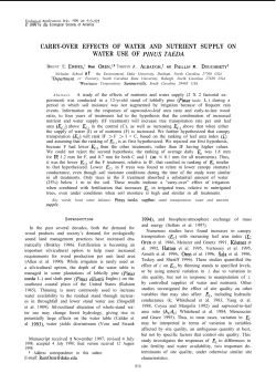 carry-over effects of water and nutrient supply on water