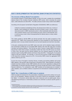 developments in the central bank of malta`s statistics