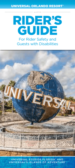 rider`s guide - Universal Orlando Youth Programs