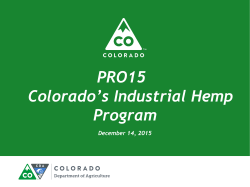 PRO15 Hemp Expo Presentation by Ag Department