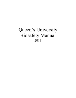 Queen`s University Biosafety Manual