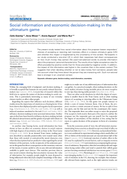 Social information and economic decision