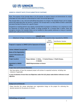 ANNEX B: CONCEPT NOTE [TO BE SUBMITTED BY PARTNER