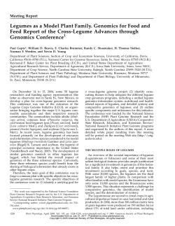 Legumes as a Model Plant Family. Genomics for