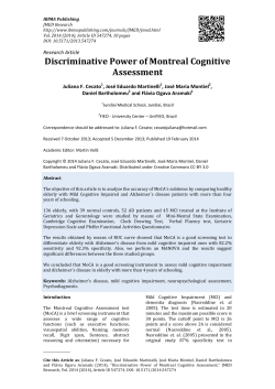 Discriminative Power of Montreal Cognitive Assessment