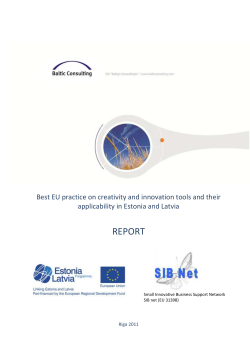 1) Creativity and innovation generation &ndash; early stage of the