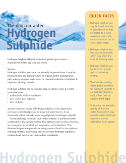 Hydrogen Sulphide - Government of Nova Scotia