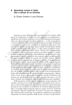 Spending Review in Italia. Uso e abuso di un termine.