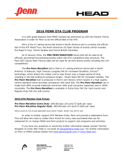 2016 penn ota club program - Ontario Tennis Association
