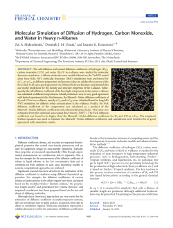 Molecular Simulation of Diffusion of Hydrogen