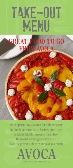 Great food to Go from avoca