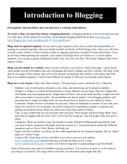 Class Handout - Lexington Public Library