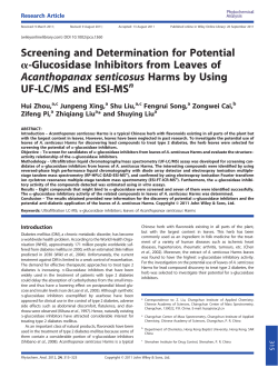 Screening and Determination for Potential Glucosidase Inhibitors
