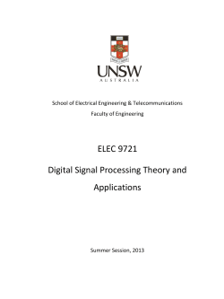 ELEC 9721 Digital Signal Processing Theory and Applications