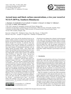 Aerosol mass and black carbon concentrations, a two year record at