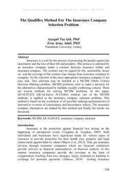 The Qualiflex Method For The Insurance Company Selection Problem