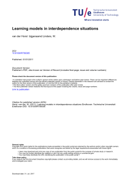 Learning models in interdependence situations - Pure
