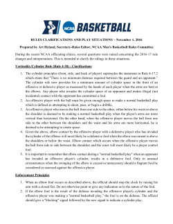 RULES CLARIFICATIONS AND PLAY SITUATIONS