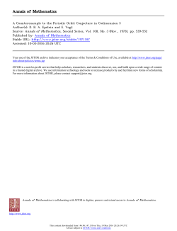 Annals of Mathematics - Stony Brook Math Department