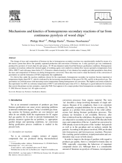 Mechanisms and kinetics of homogeneous secondary reactions of