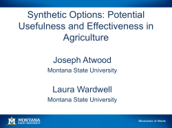 Synthetic Options: Potential Usefulness and Effectiveness in