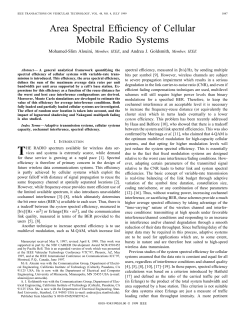 Area spectral efficiency of cellular mobile radio systems