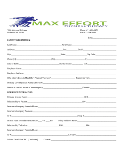 Patient Form - Max Effort Sports Physical Therapy