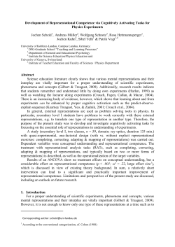 Development of representational competence via cognitive