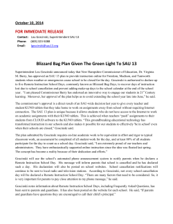 Blizzard Bag Plan Given The Green Light To SAU 13