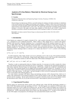 Analysis of Li-Ion Battery Materials by Electron Energy Loss