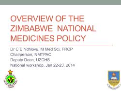 Summary of the Zim NMP - Trade, TRIPS and Access to Medicines