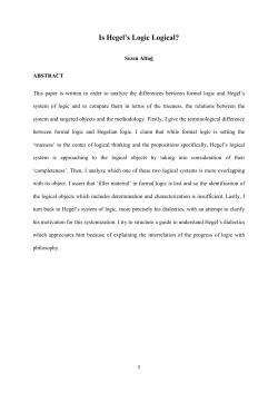 Is Hegel`s Logic Logical?