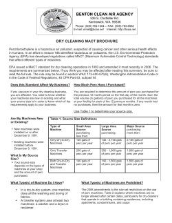 Dry Cleaner Information Sheet