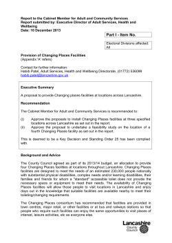 Provision of Changing Places Facilities
