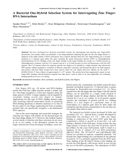 A Bacterial One-Hybrid Selection System for